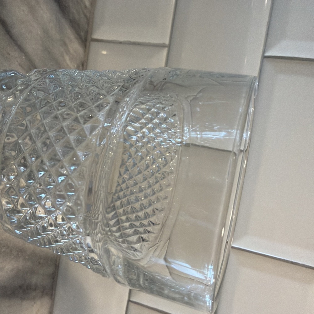 5 Vintage Anchor Hocking Wexford Tumblers Diamond Pattern Clear Glass GW0021 - Picture 5 of 10